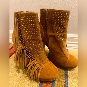 Fringed ankle boots